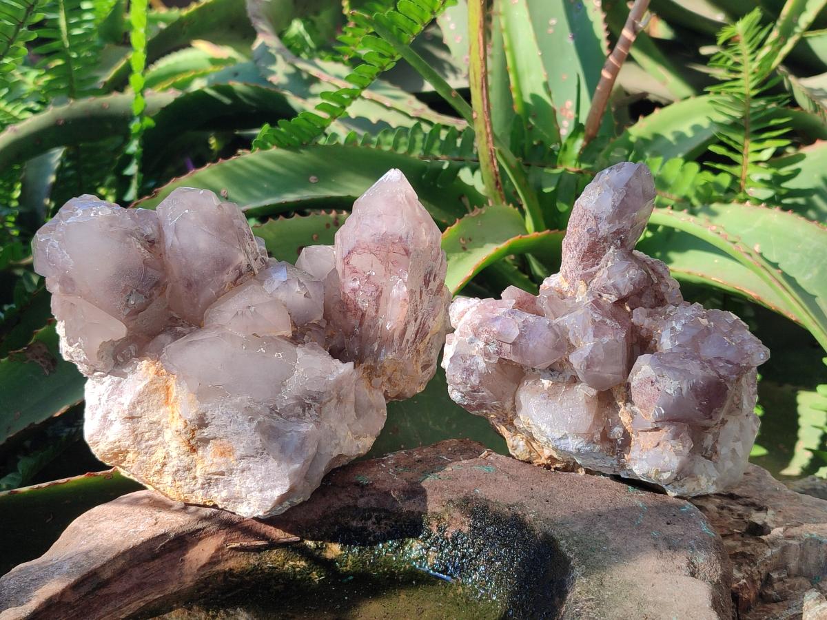 Natural Red Hematoid Quartz Clusters x 3 From Karoi, Zimbabwe - Toprock Gemstones and Minerals 