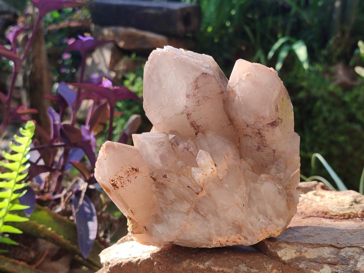 Natural Red Hematoid Quartz Clusters x 3 From Karoi, Zimbabwe - Toprock Gemstones and Minerals 