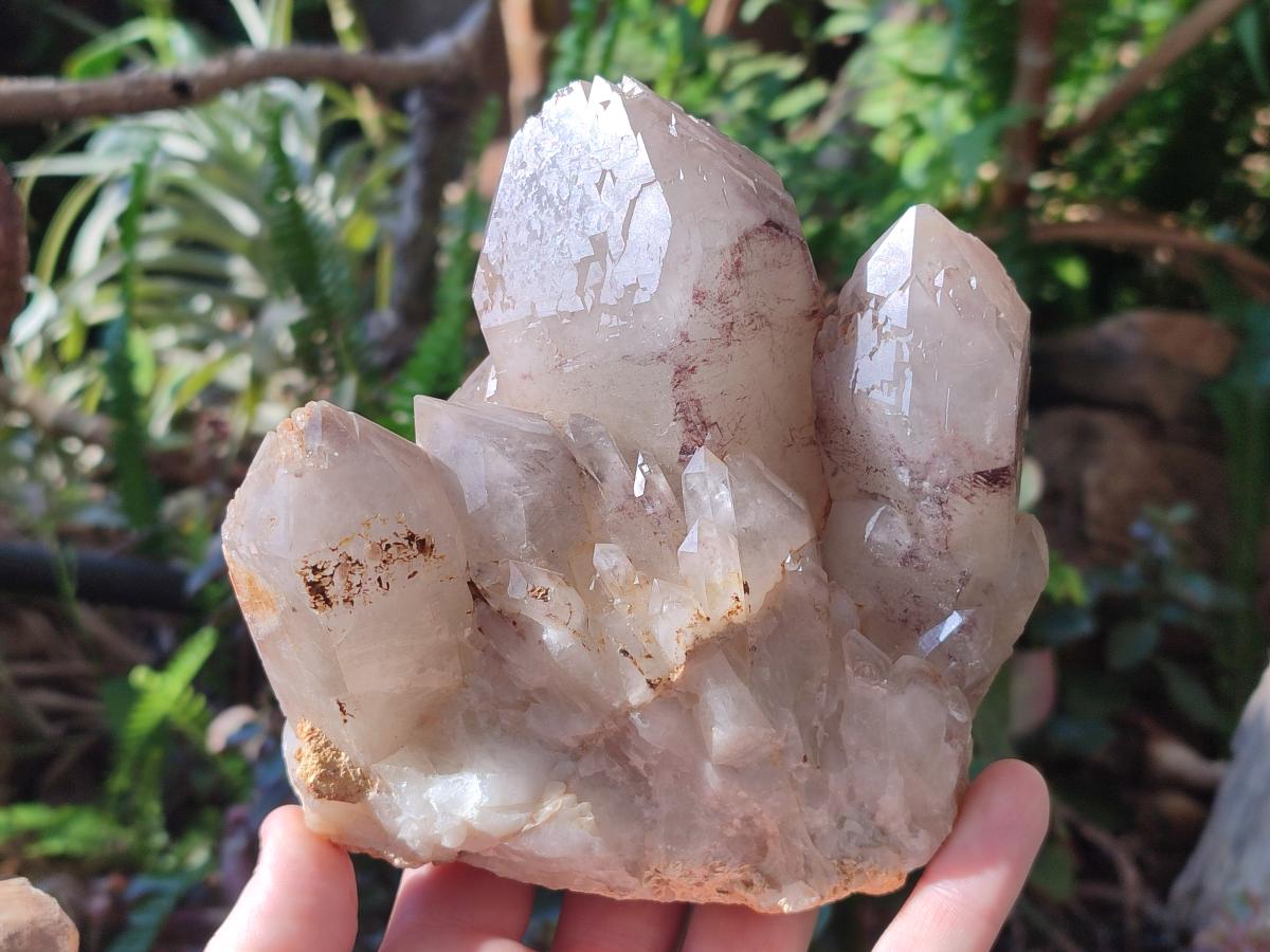 Natural Red Hematoid Quartz Clusters x 3 From Karoi, Zimbabwe - Toprock Gemstones and Minerals 