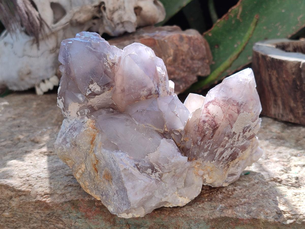 Natural Red Hematoid Quartz Clusters x 3 From Karoi, Zimbabwe - Toprock Gemstones and Minerals 