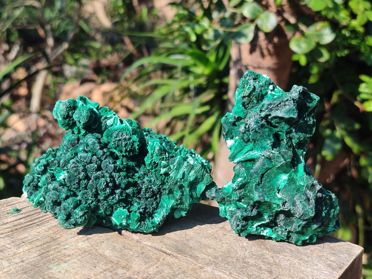 Natural Silky Malachite Specimens x 6 From Kasompe, Congo - Toprock Gemstones and Minerals 