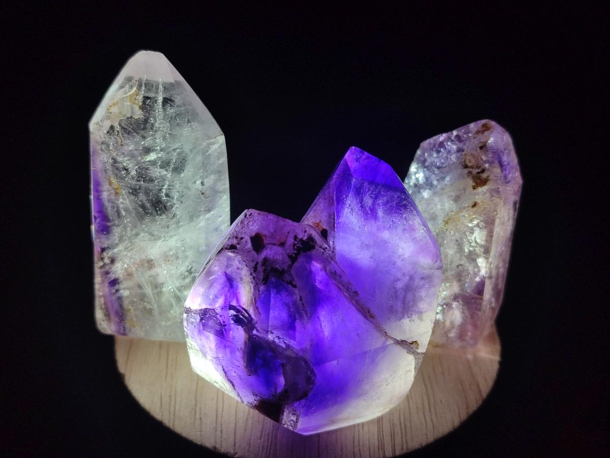 Polished Window Amethyst Crystals x 12 From Akansobe, Madagascar - Toprock Gemstones and Minerals 