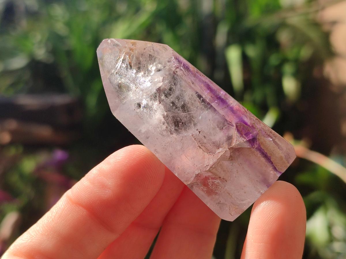 Polished Window Amethyst Crystals x 12 From Akansobe, Madagascar - Toprock Gemstones and Minerals 
