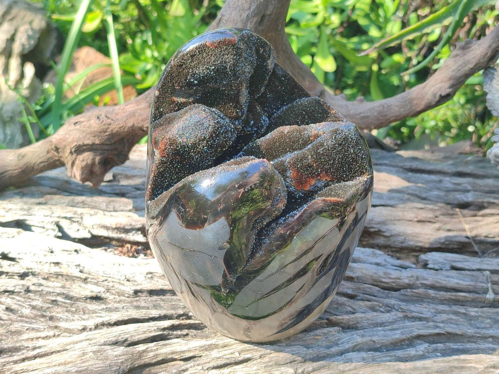 Polished and Natural Large Septerye Sauvage "Dragons Egg" Standing Display Piece x 1 From Mahajanga, Madagascar - Toprock Gemstones and Minerals 