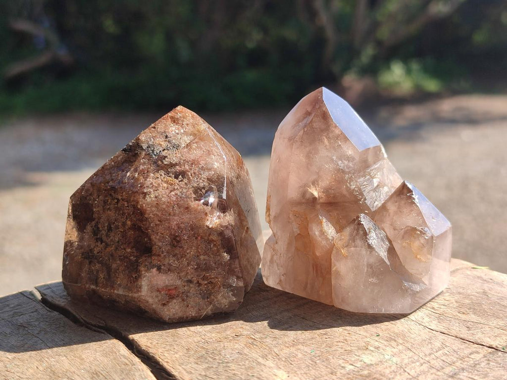 Polished Mix of Quartz Crystals with Inclusions x 6 From Madagascar - Toprock Gemstones and Minerals 