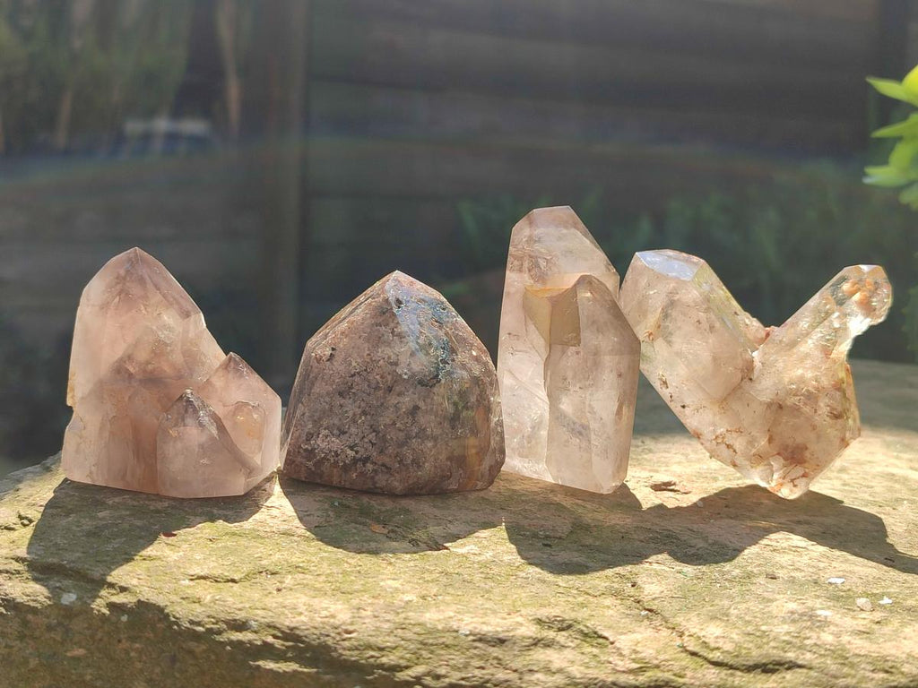 Polished Mix of Quartz Crystals with Inclusions x 6 From Madagascar - Toprock Gemstones and Minerals 