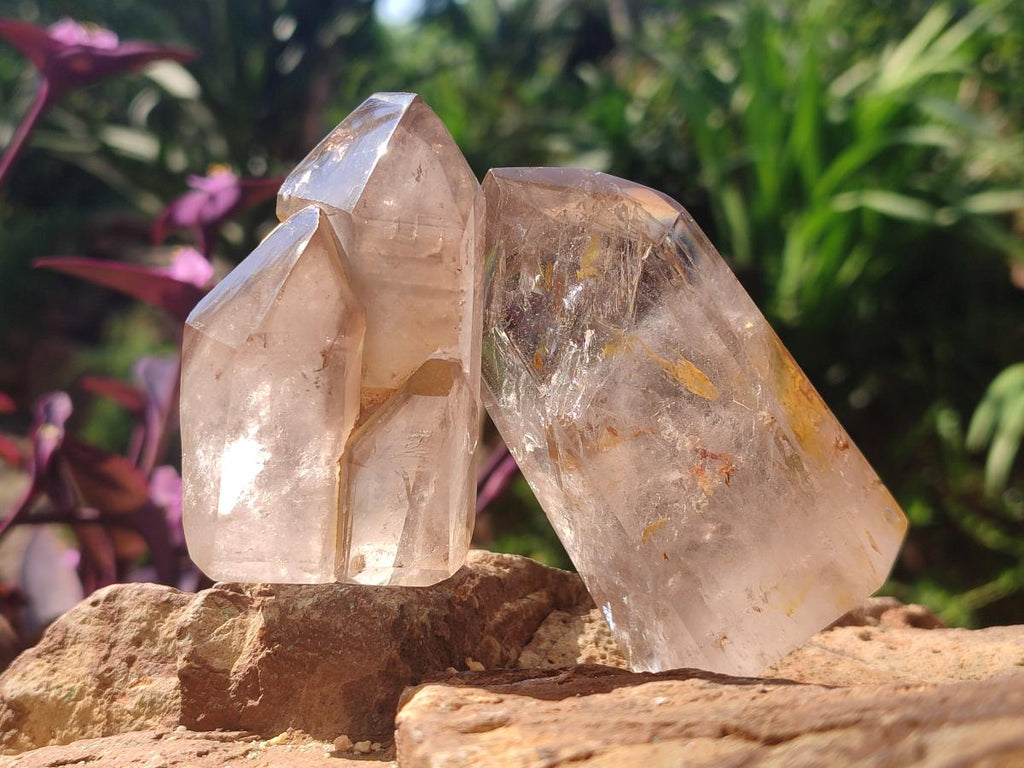 Polished Mix of Quartz Crystals with Inclusions x 6 From Madagascar - Toprock Gemstones and Minerals 