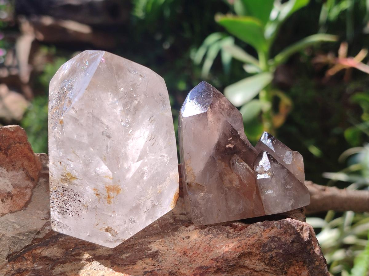 Polished Mix of Quartz Crystals with Inclusions x 6 From Madagascar - Toprock Gemstones and Minerals 