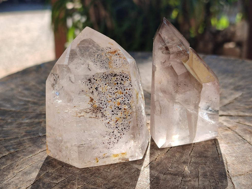 Polished Mix of Quartz Crystals with Inclusions x 6 From Madagascar - Toprock Gemstones and Minerals 