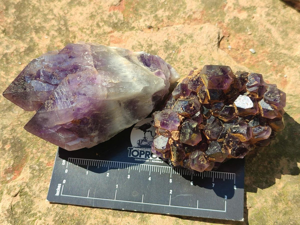 Natural Chevron Amethyst Clusters x 16 From Zambia - Toprock Gemstones and Minerals 