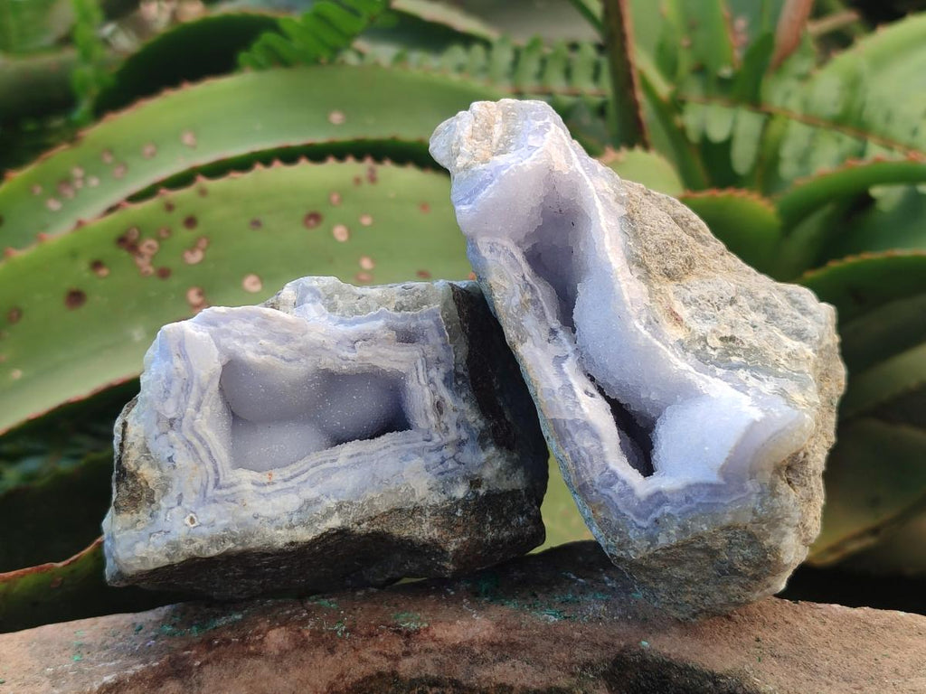 Natural Blue Lace Agate Specimens x 12 From Nsanje, Malawi - Toprock Gemstones and Minerals 