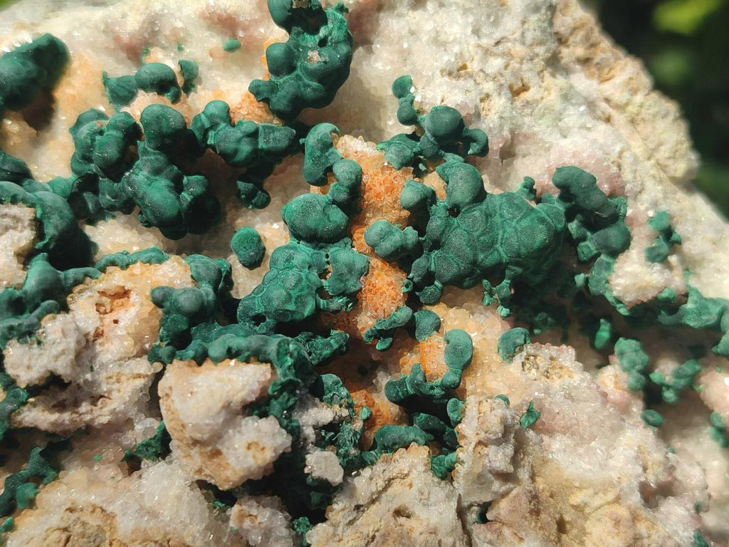 Natural Large Cabinet Size Ball Malachite Specimen with Quartz on White Dolomite Matrix x 1 From Mindingi Mine, Kambove, Congo - Toprock Gemstones and Minerals 