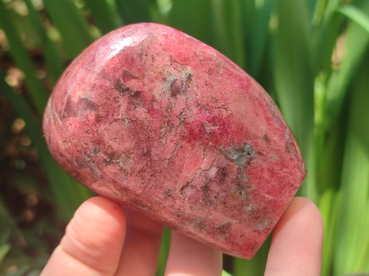 Polished Rhodonite Standing Display Pieces and Free Forms x 4 From Rhusinga, Zimbabwe - Toprock Gemstones and Minerals 