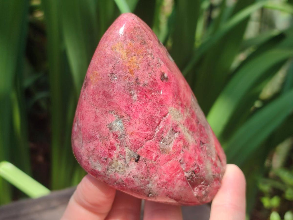 Polished Rhodonite Standing Display Pieces and Free Forms x 4 From Rhusinga, Zimbabwe - Toprock Gemstones and Minerals 