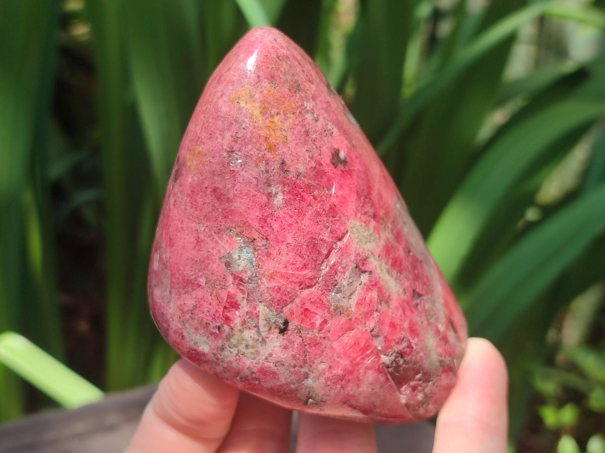 Polished Rhodonite Standing Display Pieces and Free Forms x 4 From Rhusinga, Zimbabwe - Toprock Gemstones and Minerals 