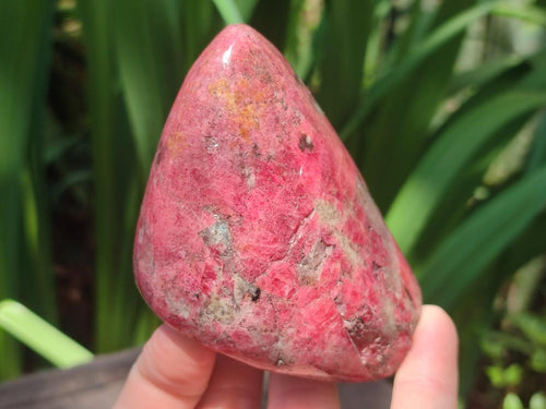 Polished Rhodonite Standing Display Pieces and Free Forms x 4 From Rhusinga, Zimbabwe - Toprock Gemstones and Minerals 