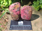 Polished Rhodonite Standing Display Pieces and Free Forms x 4 From Rhusinga, Zimbabwe - Toprock Gemstones and Minerals 