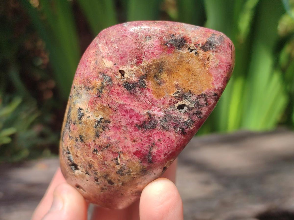 Polished Rhodonite Standing Display Pieces and Free Forms x 4 From Rhusinga, Zimbabwe - Toprock Gemstones and Minerals 