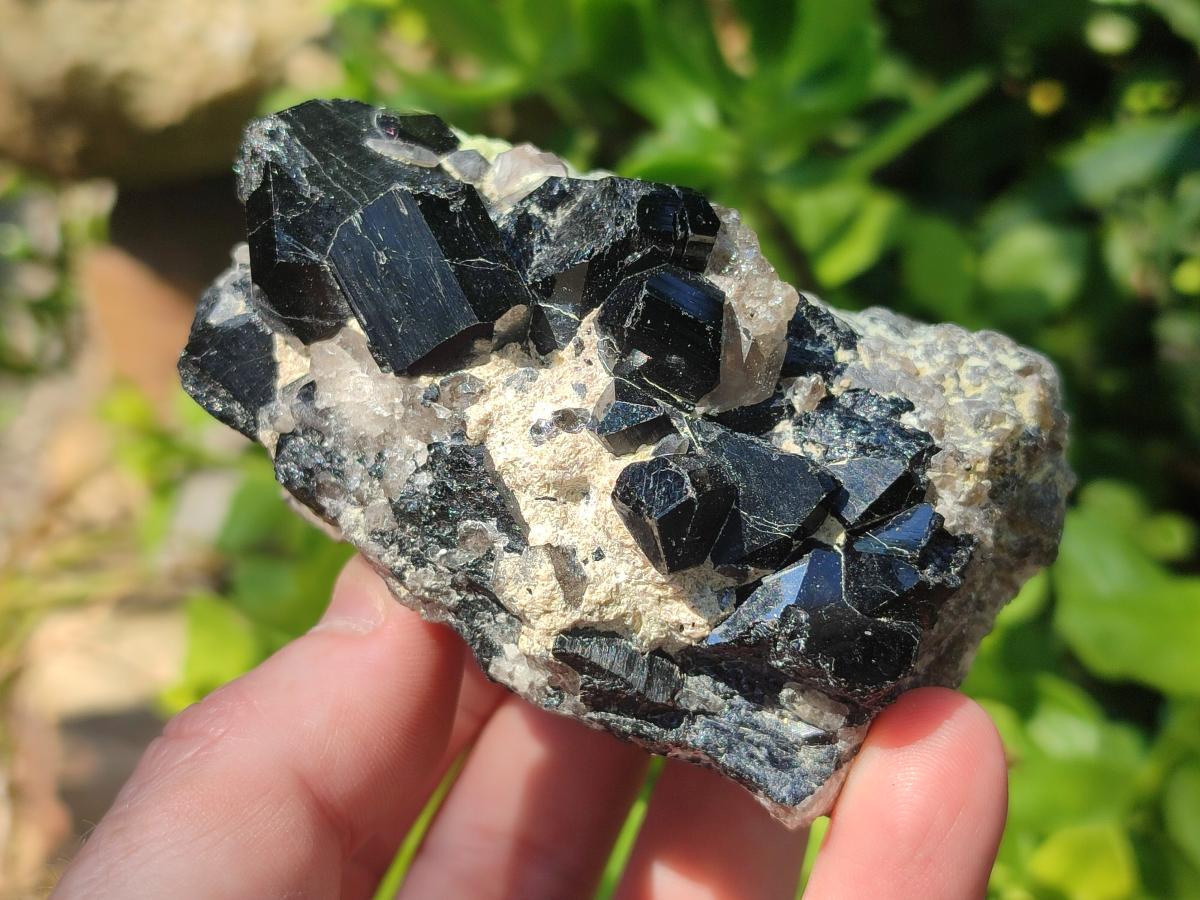 Natural Large Mix of Schorl Black Tourmaline Crystal Clusters x 6 From Erongo, Namibia - Toprock Gemstones and Minerals 