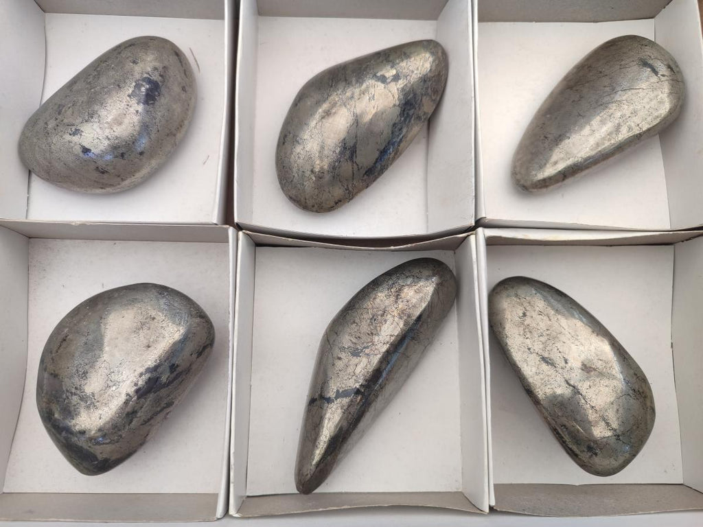 Polished Basalt Pharaoh Stone Free Forms x 6 From Iron Duke Mine, Zimbabwe - Toprock Gemstones and Minerals 