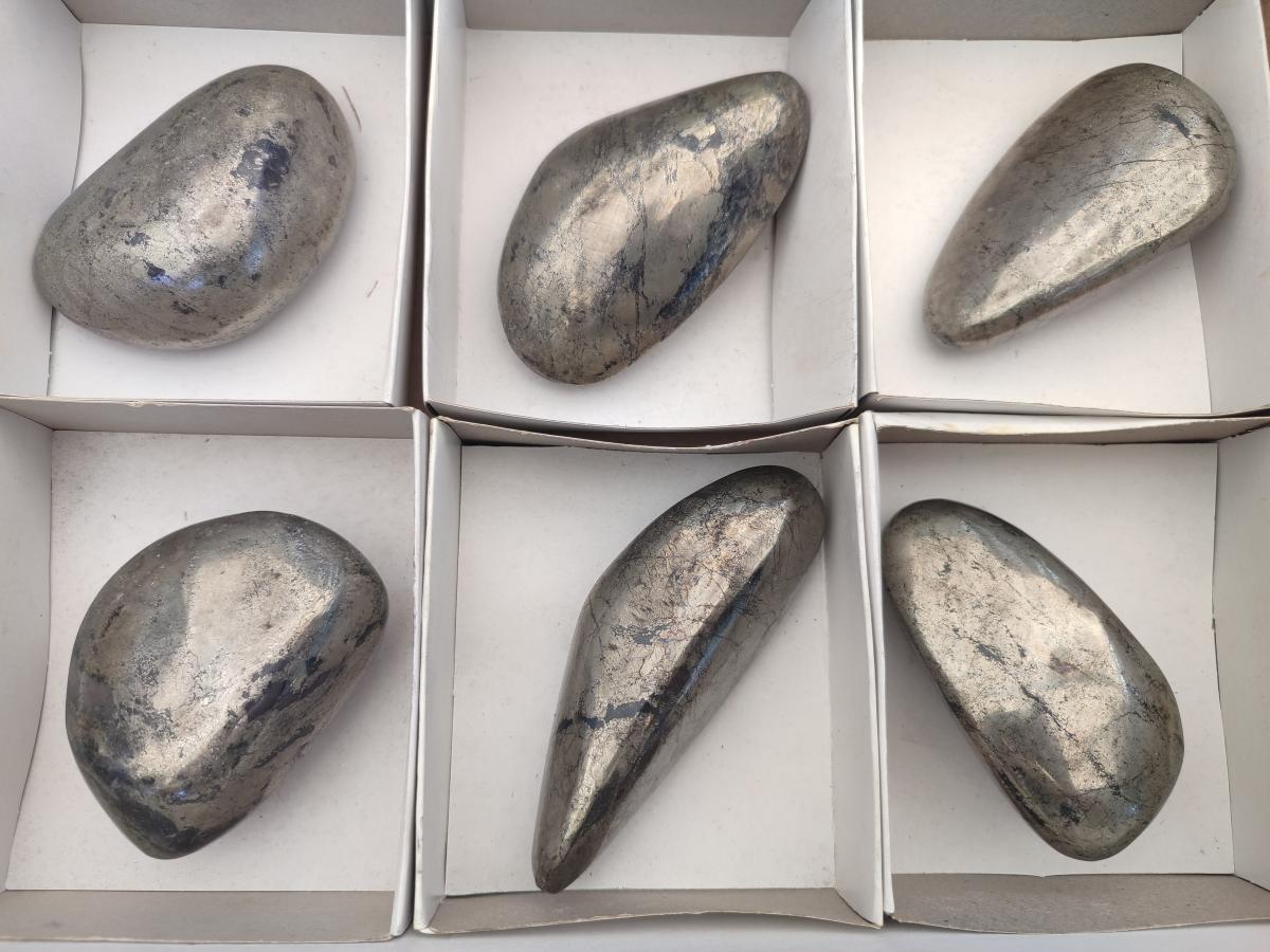 Polished Basalt Pharaoh Stone Free Forms x 6 From Iron Duke Mine, Zimbabwe - Toprock Gemstones and Minerals 