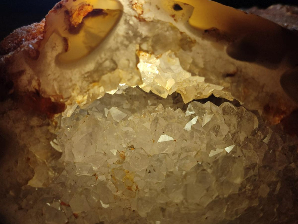 Polished and Natural Large Banded Agate Geode with Crystalline Centre x 1 From Maintirano, Madagascar - Toprock Gemstones and Minerals 