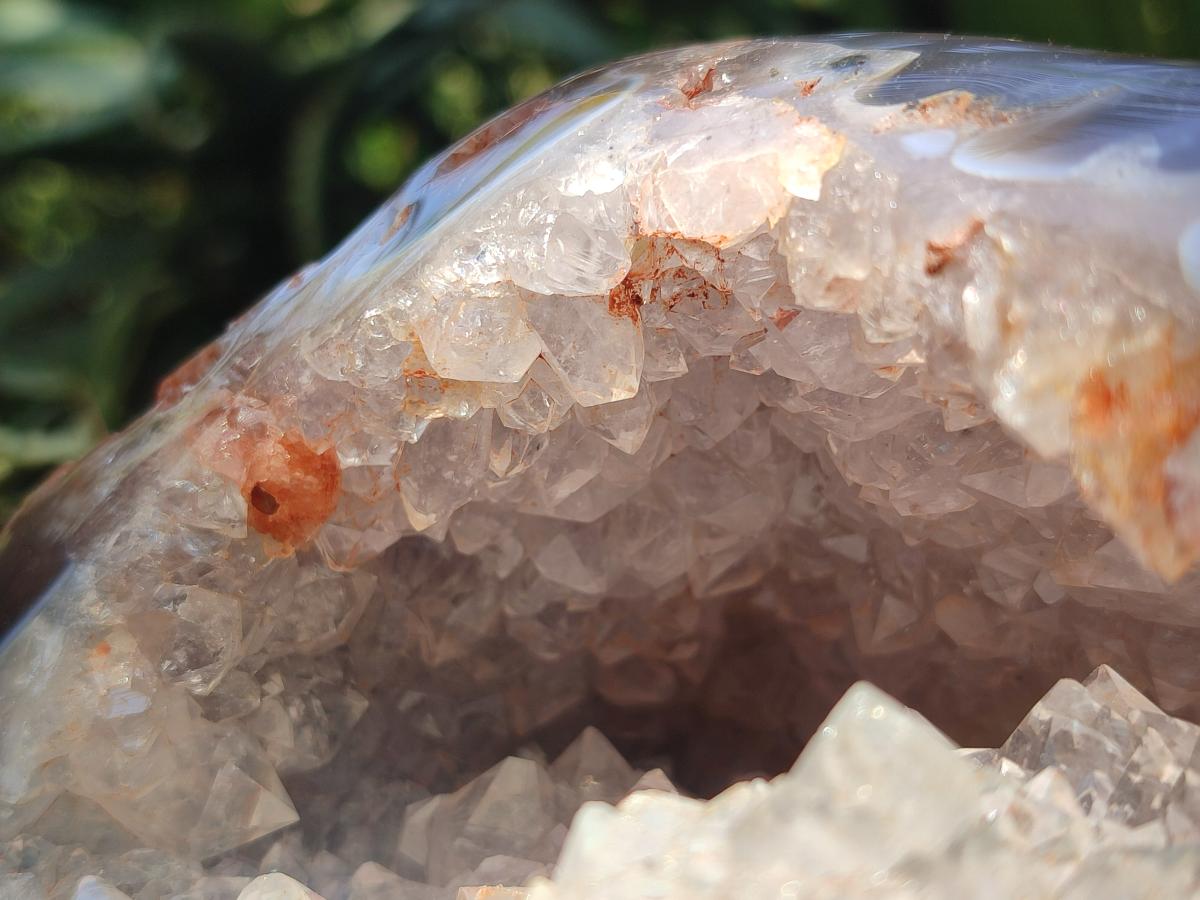 Polished and Natural Large Banded Agate Geode with Crystalline Centre x 1 From Maintirano, Madagascar - Toprock Gemstones and Minerals 