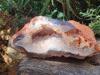 Polished and Natural Large Banded Agate Geode with Crystalline Centre x 1 From Maintirano, Madagascar - Toprock Gemstones and Minerals 