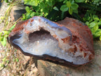 Polished and Natural Large Banded Agate Geode with Crystalline Centre x 1 From Maintirano, Madagascar - Toprock Gemstones and Minerals 