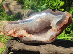 Polished and Natural Large Banded Agate Geode with Crystalline Centre x 1 From Maintirano, Madagascar - Toprock Gemstones and Minerals 