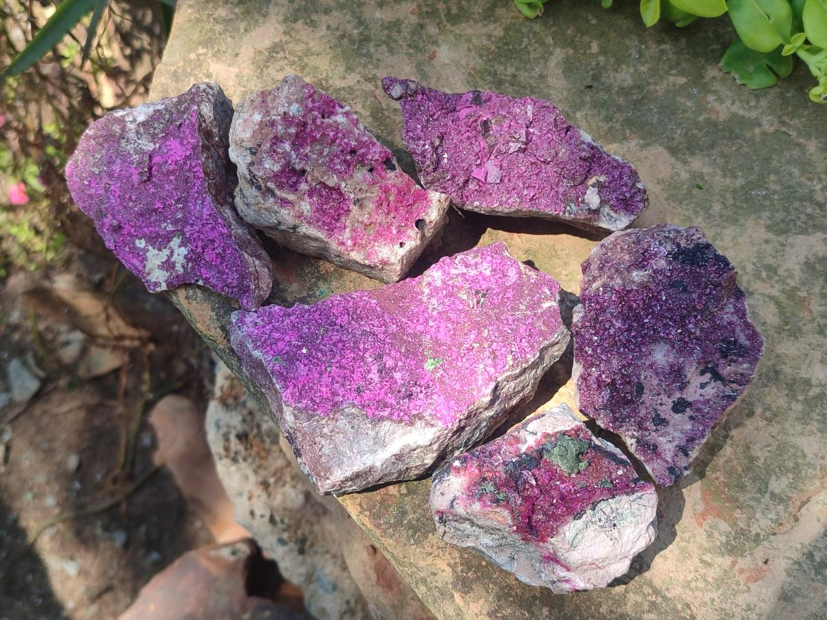Natural Salrose Cobaltoan Dolomite Specimens x 6 From Kakanda, Congo - Toprock Gemstones and Minerals 
