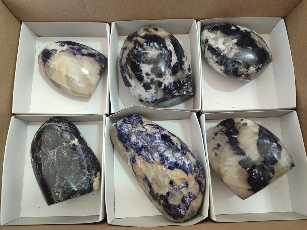 Polished Lepidolite Standing Display Pieces x 6 From Zimbabwe - Toprock Gemstones and Minerals 