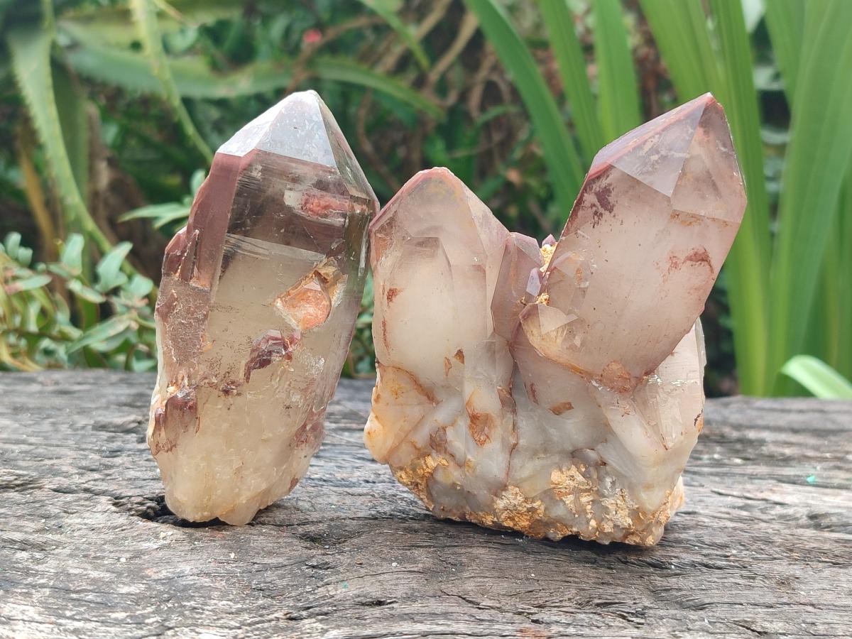 Natural Red Hematoid Quartz Crystals and Clusters x 6 From Karoi, Zimbabwe - Toprock Gemstones and Minerals 