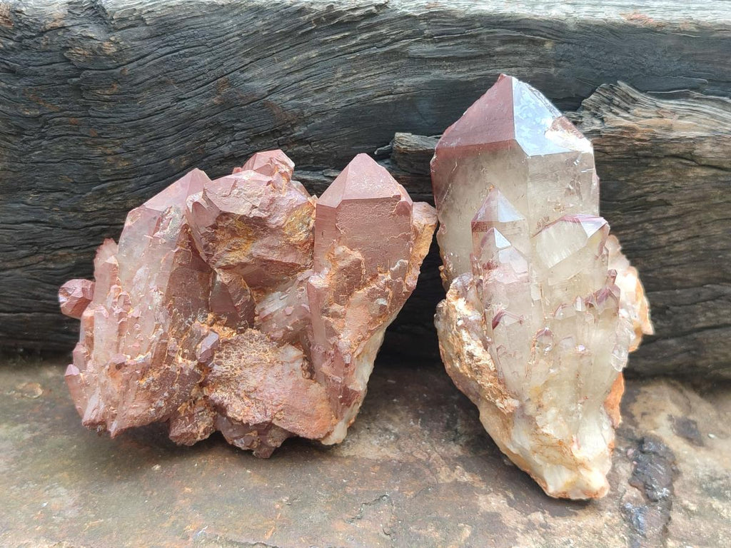 Natural Red Hematoid Quartz Crystals and Clusters x 6 From Karoi, Zimbabwe - Toprock Gemstones and Minerals 