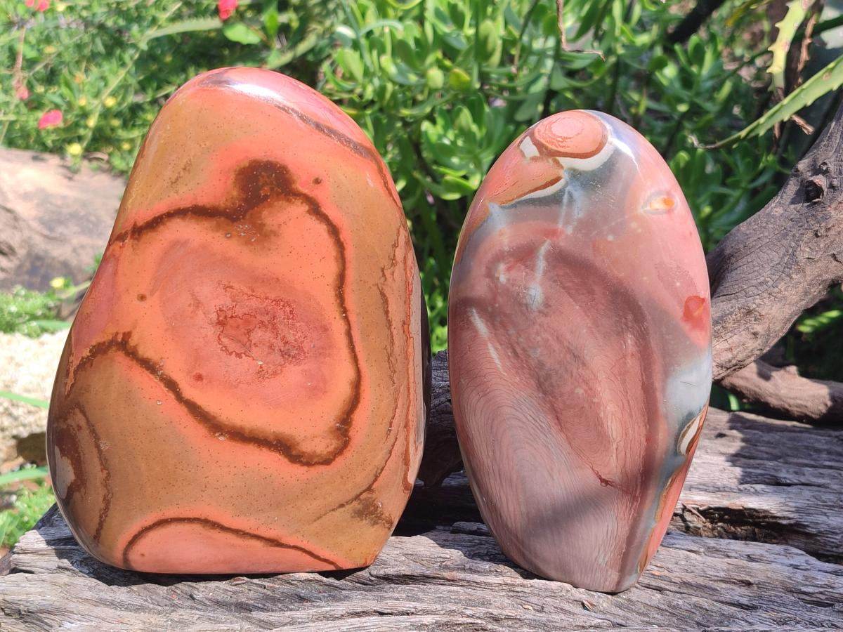 Polished Large Polychrome Jasper Standing Display Pieces x 2 From Androka, Madagascar - Toprock Gemstones and Minerals 