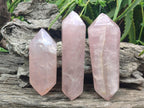 Polished Double Terminated Gemmy Rose Quartz Crystals x 3 From Madagascar - Toprock Gemstones and Minerals 