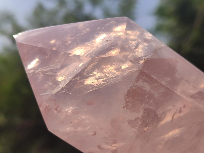 Polished Double Terminated Gemmy Rose Quartz Crystals x 3 From Madagascar - Toprock Gemstones and Minerals 