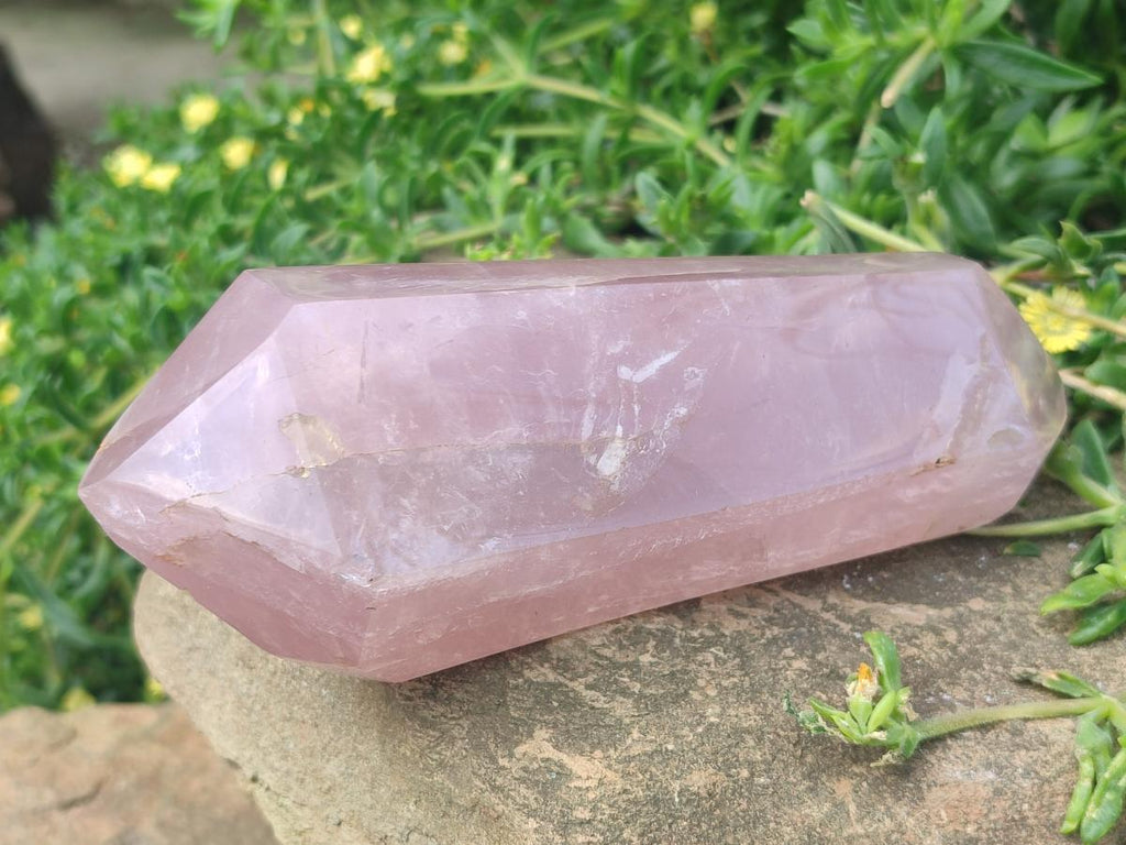 Polished Double Terminated Gemmy Rose Quartz Crystals x 3 From Madagascar - Toprock Gemstones and Minerals 