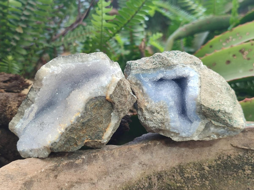 Natural Blue Lace Agate Specimens x 6 From Nsanje, Malawi - Toprock Gemstones and Minerals 