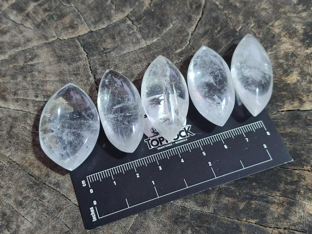 Polished Rock Crystal Quartz "Angel Tears" Free Forms x 35 From Madagascar