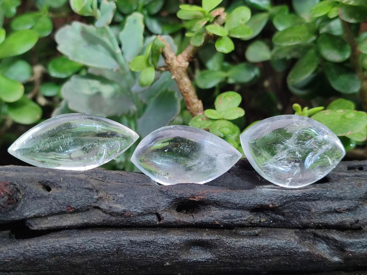 Polished Rock Crystal Quartz "Angel Tears" Free Forms x 35 From Madagascar