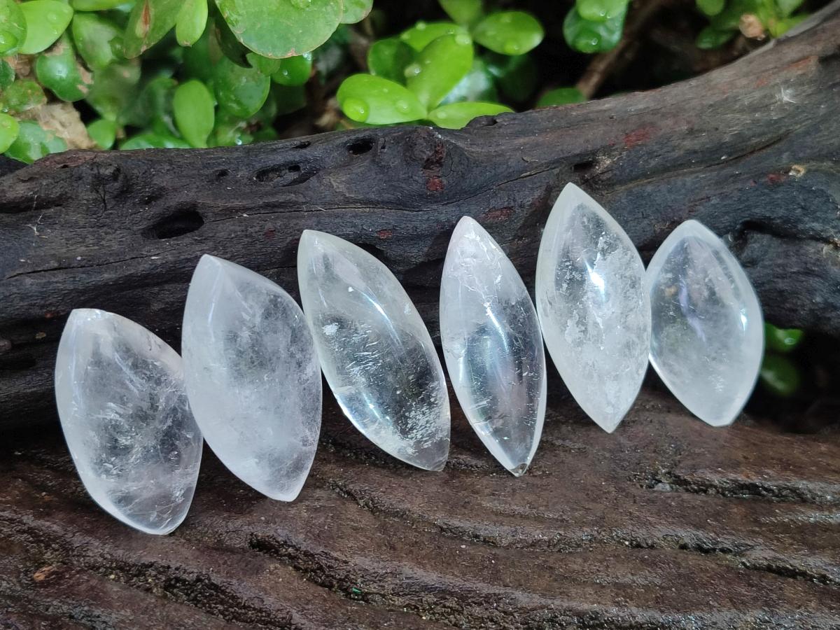 Polished Rock Crystal Quartz "Angel Tears" Free Forms x 35 From Madagascar