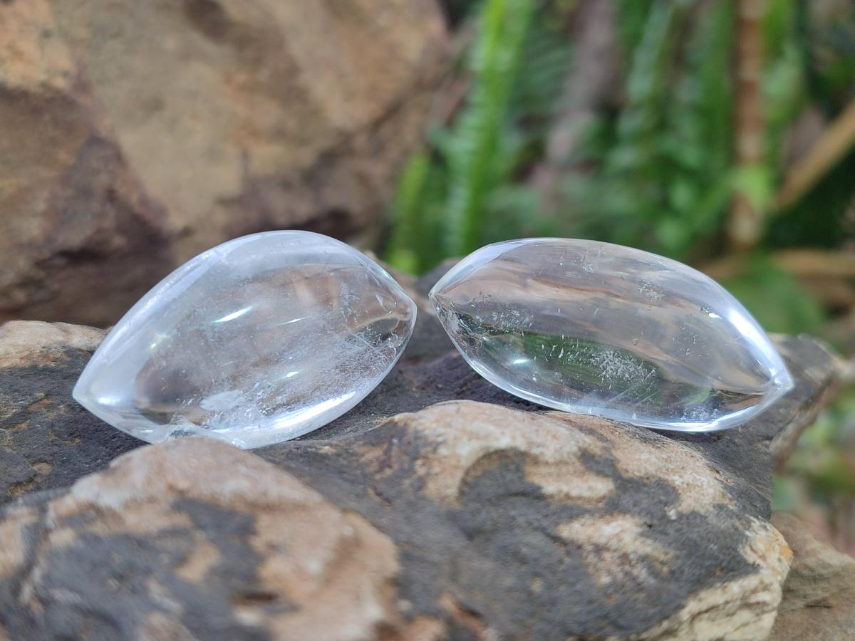 Polished Rock Crystal Quartz "Angel Tears" Free Forms x 35 From Madagascar