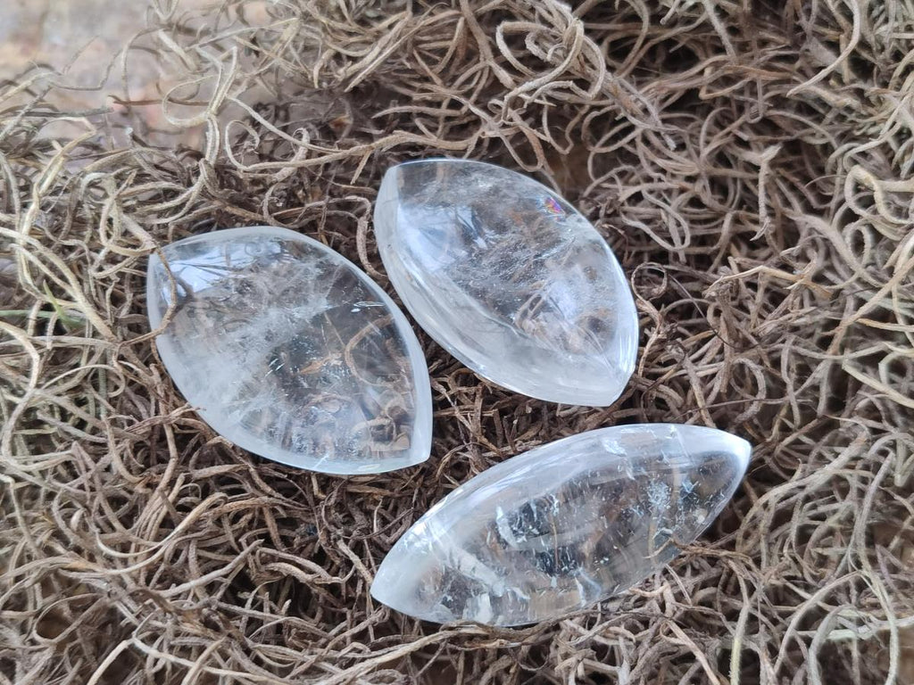 Polished Rock Crystal Quartz "Angel Tears" Free Forms x 35 From Madagascar