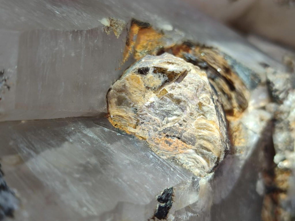 Natural XL Smokey Quartz Crystal with Schorl Black Tourmaline and Boitite Mica x 1 From Erongo, Namibia