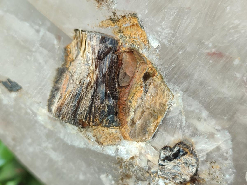 Natural XL Smokey Quartz Crystal with Schorl Black Tourmaline and Boitite Mica x 1 From Erongo, Namibia