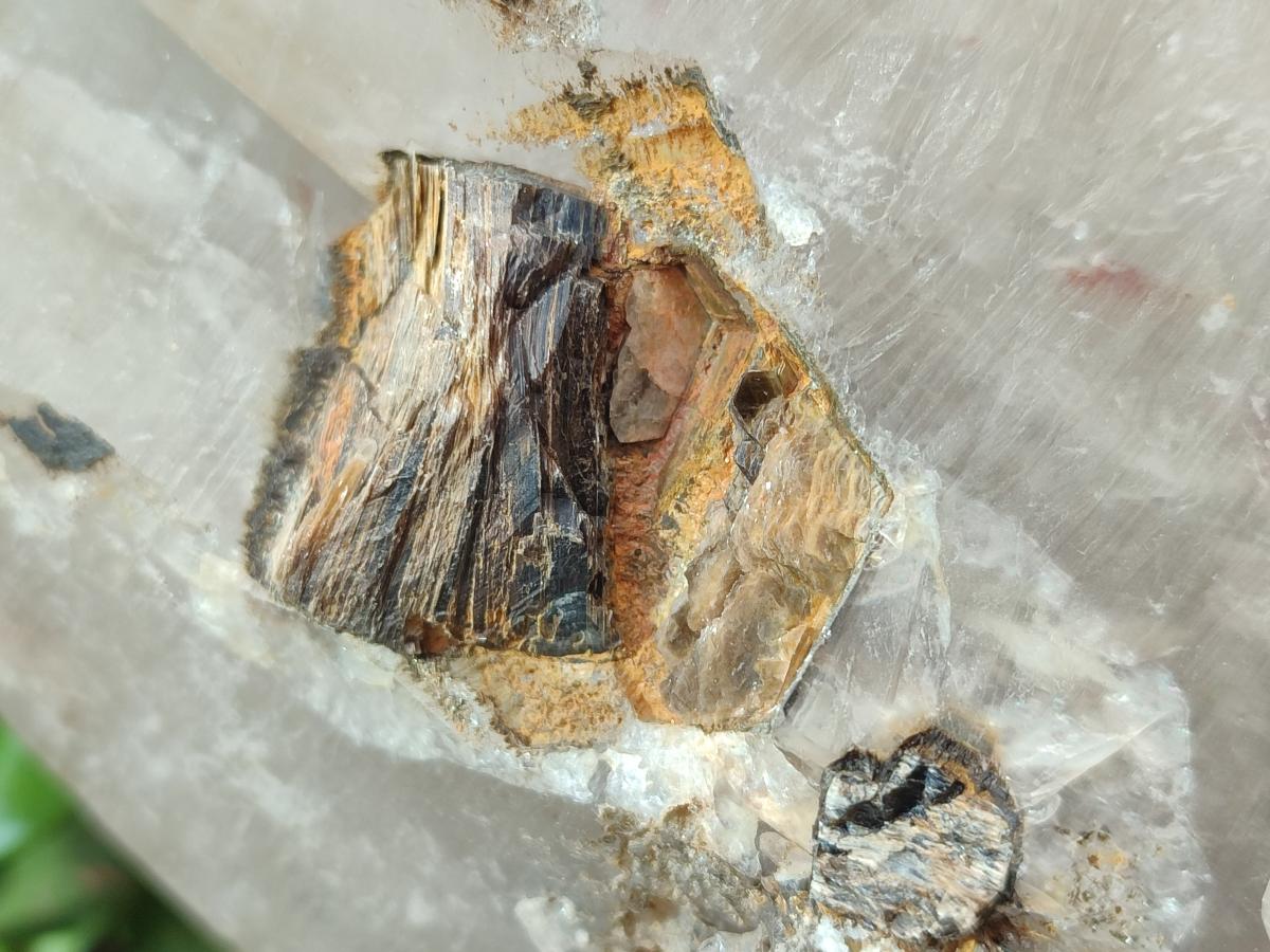 Natural XL Smokey Quartz Crystal with Schorl Black Tourmaline and Boitite Mica x 1 From Erongo, Namibia