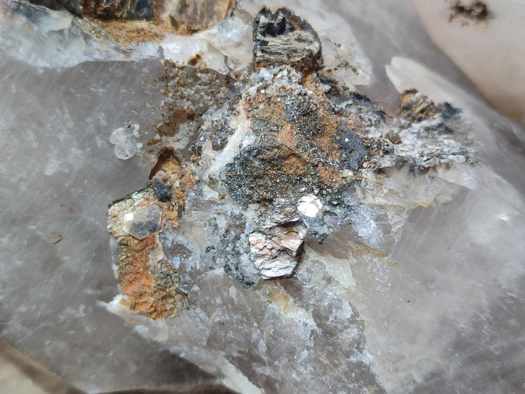 Natural XL Smokey Quartz Crystal with Schorl Black Tourmaline and Boitite Mica x 1 From Erongo, Namibia
