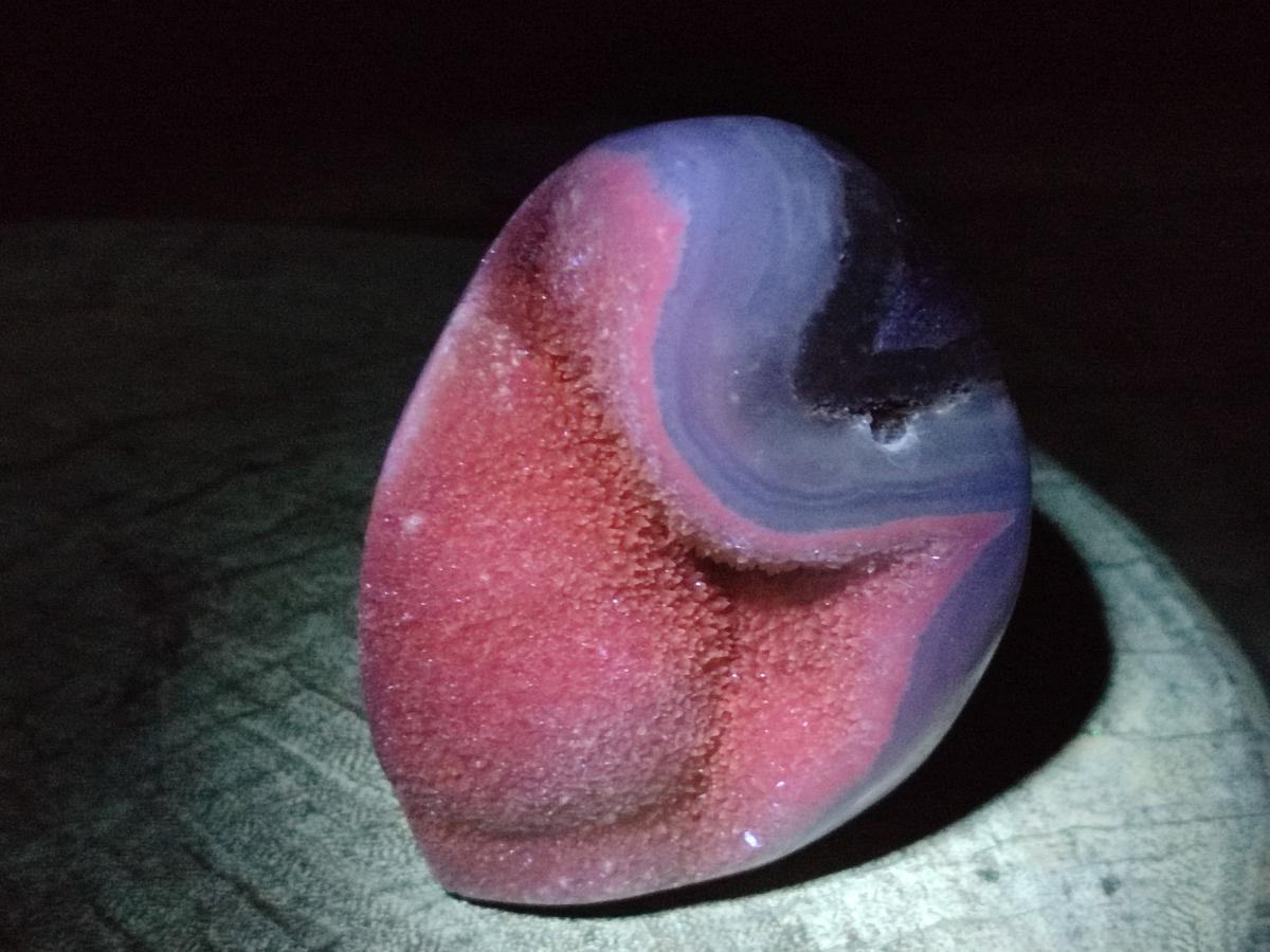 Polished and Natural Blue Lace Agate Standing Display Pieces x 3 From Nsanje, Malawi