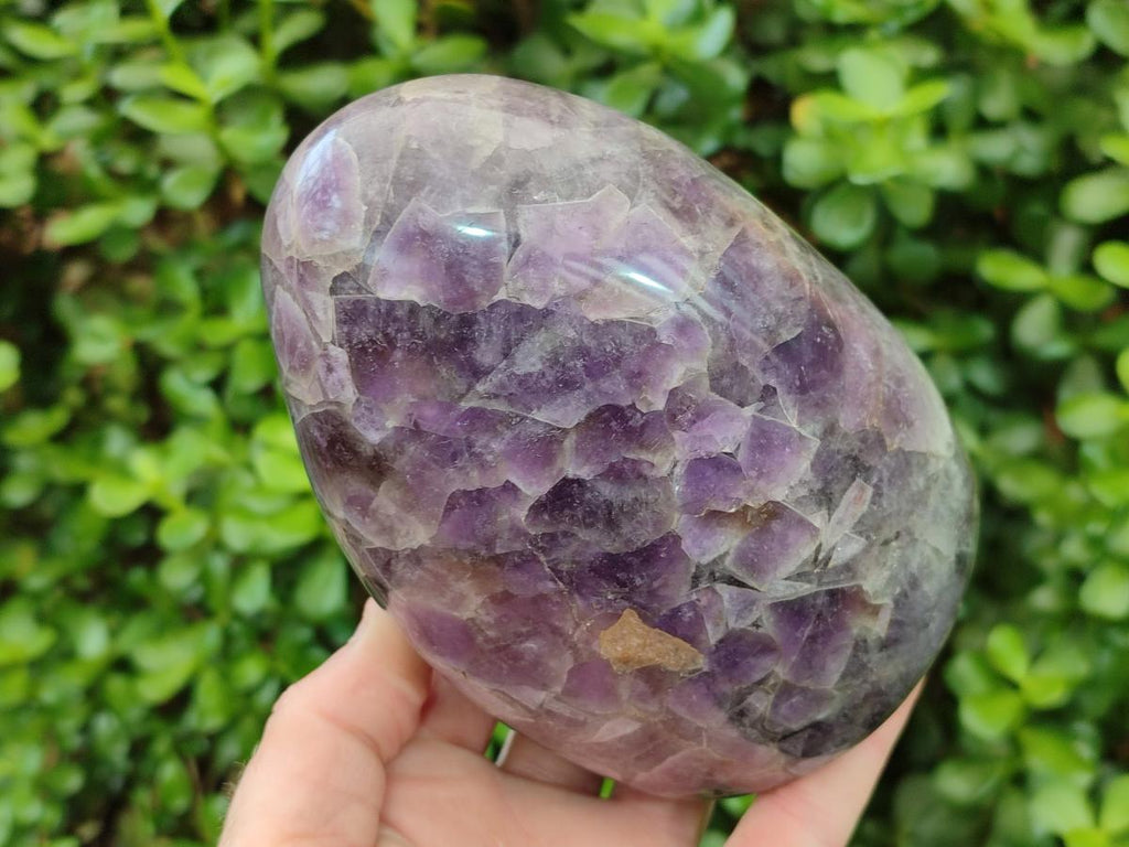 Polished Large Purple Smokey Chevron Amethyst Standing Display Piece x 1 From Madagascar